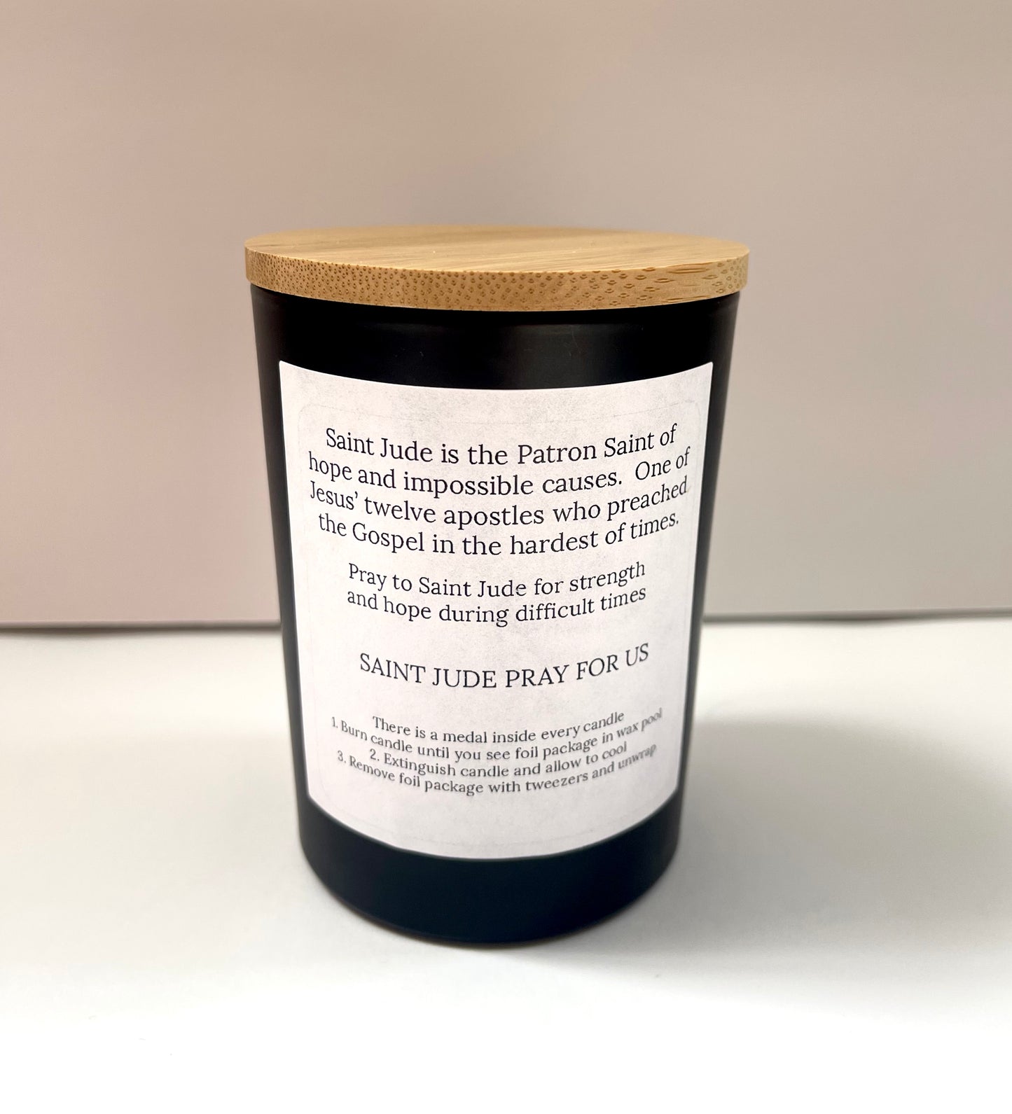 Saint Jude Medal Candle