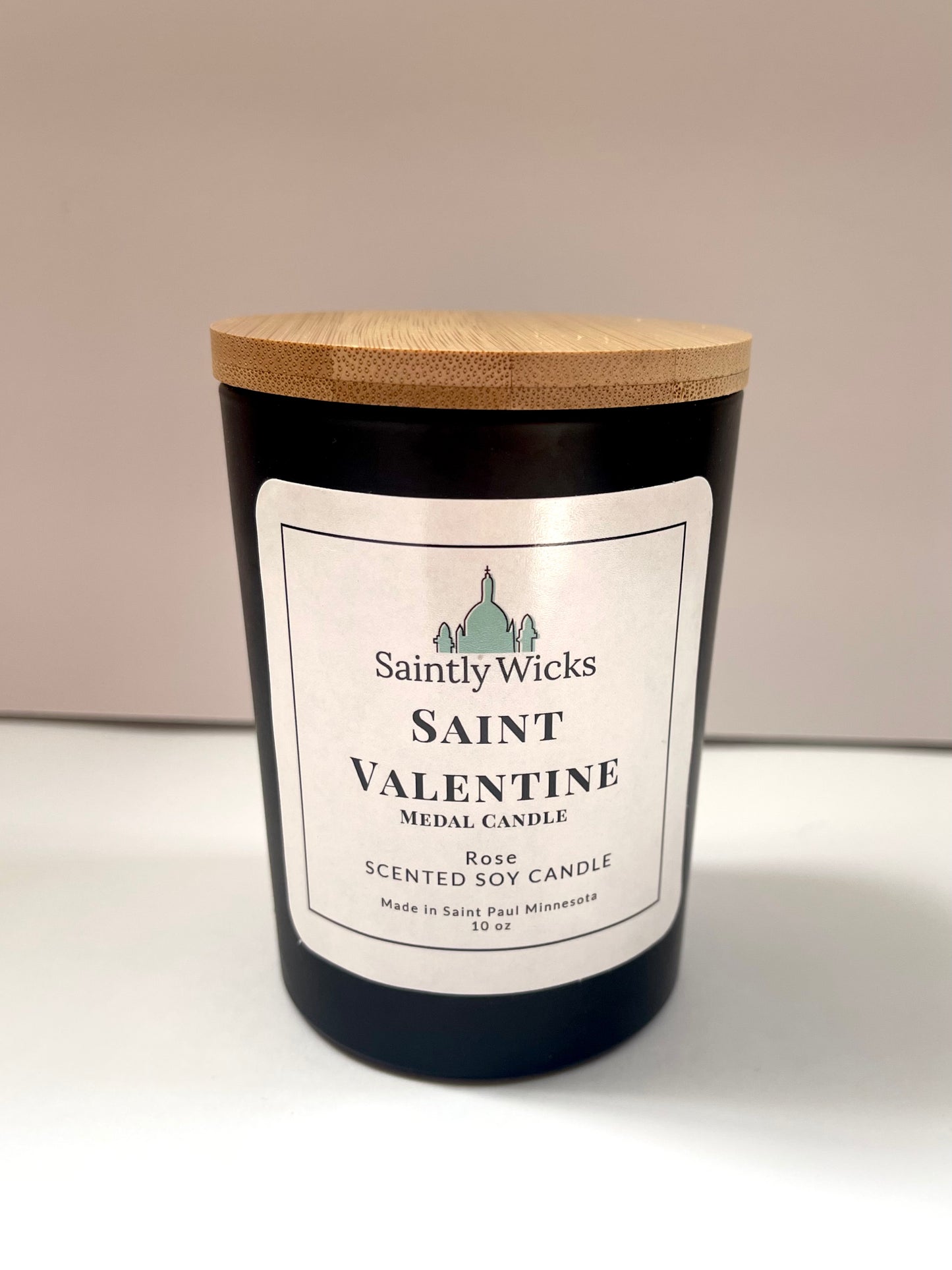 Saint Valentine Medal Candle