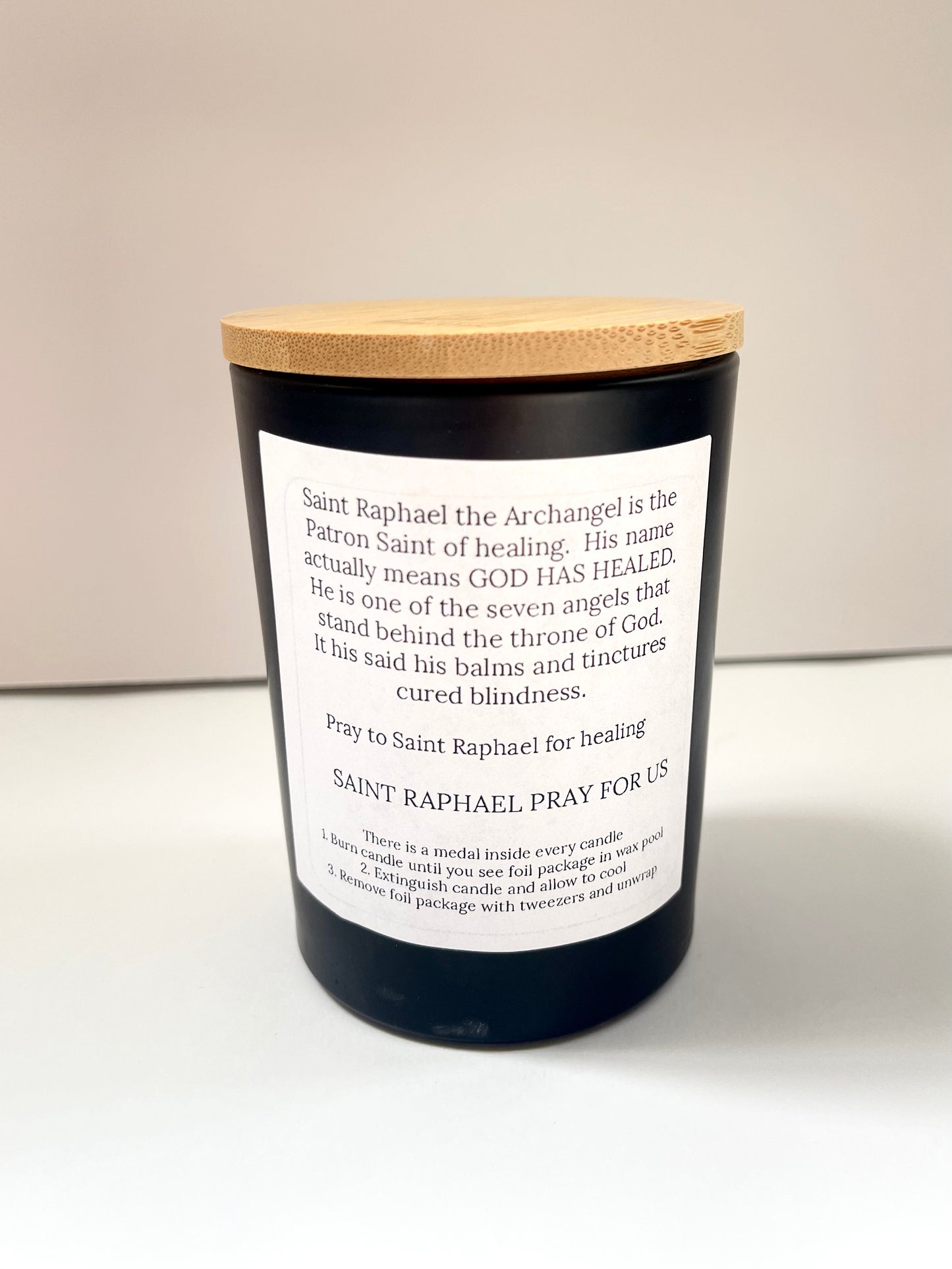 Saint Raphael Medal Candle