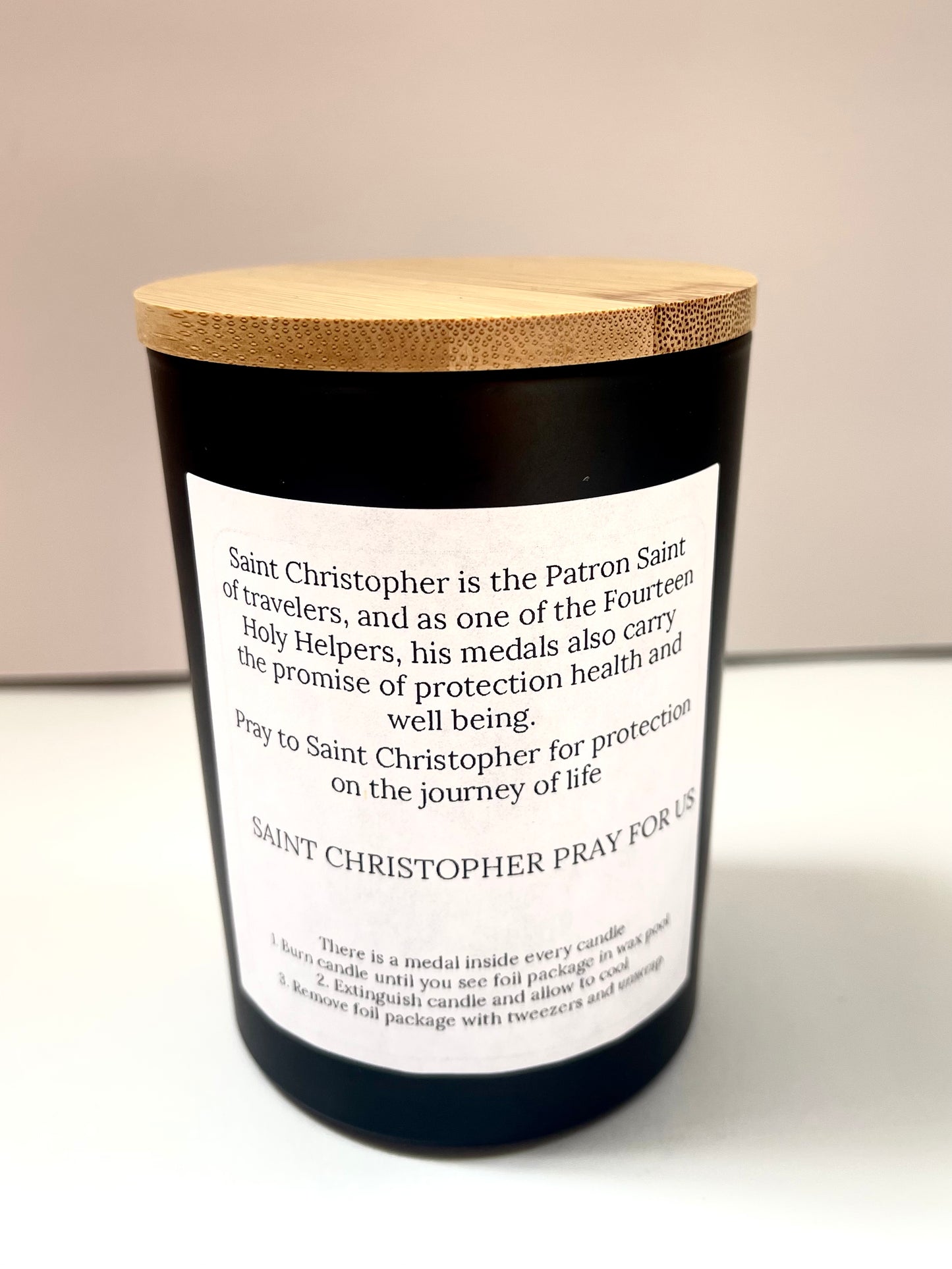 Saint Christopher Medal Candle
