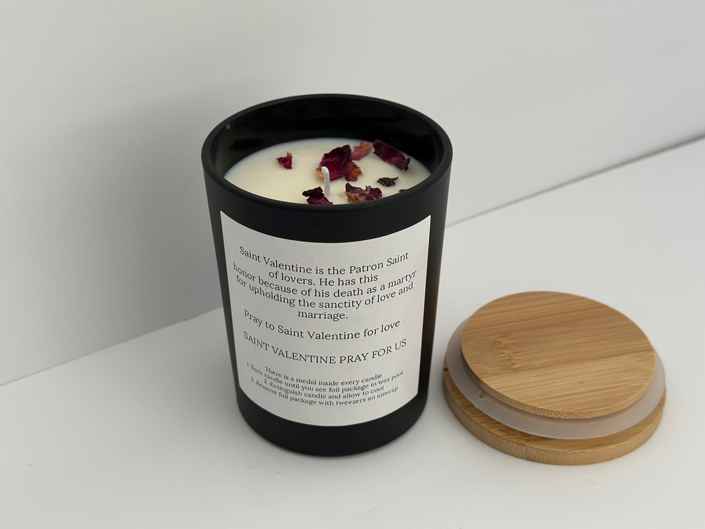 Saint Valentine Medal Candle