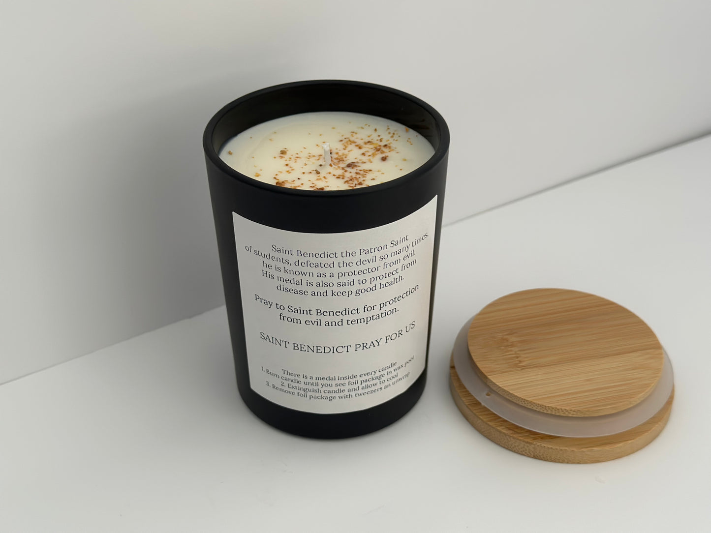 Saint Benedict Medal Candle