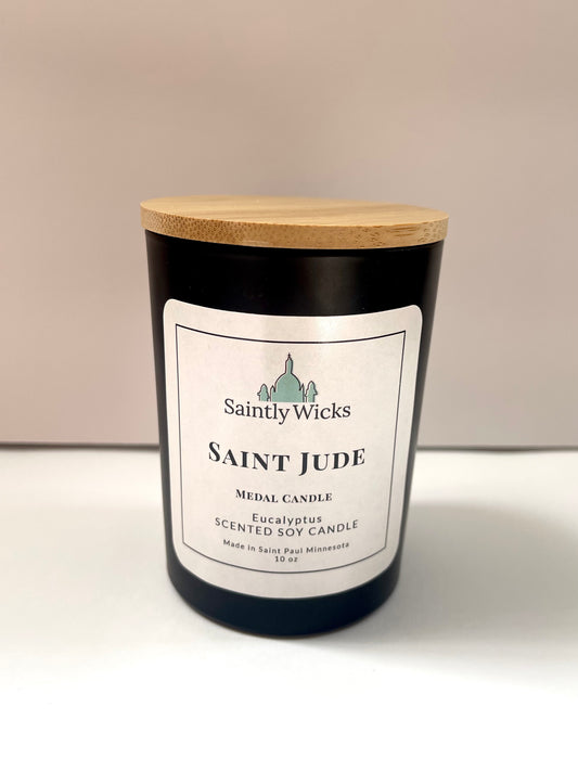 Saint Jude Medal Candle