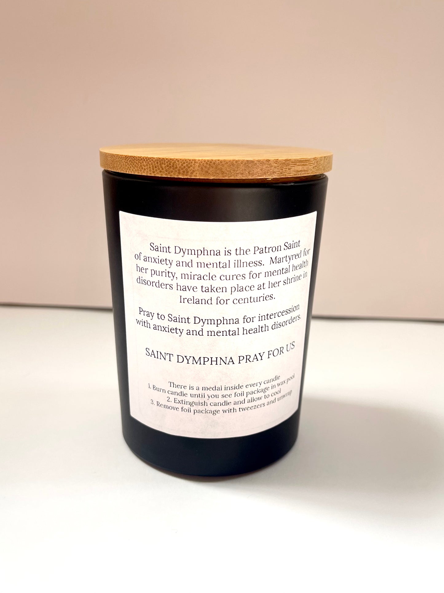 Saint Dymphna Medal Candle