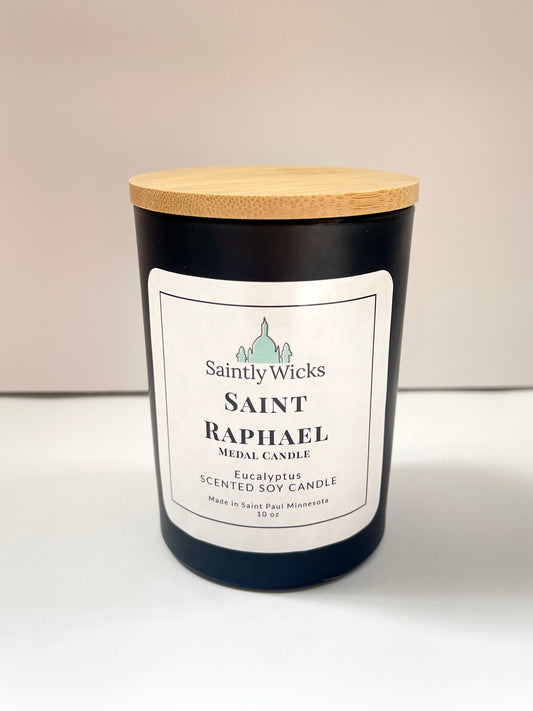 Saint Raphael Medal Candle