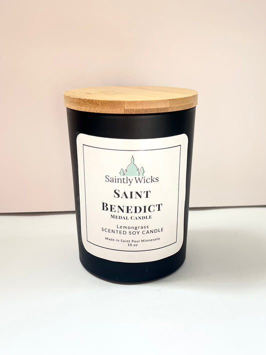 Saint Benedict Medal Candle