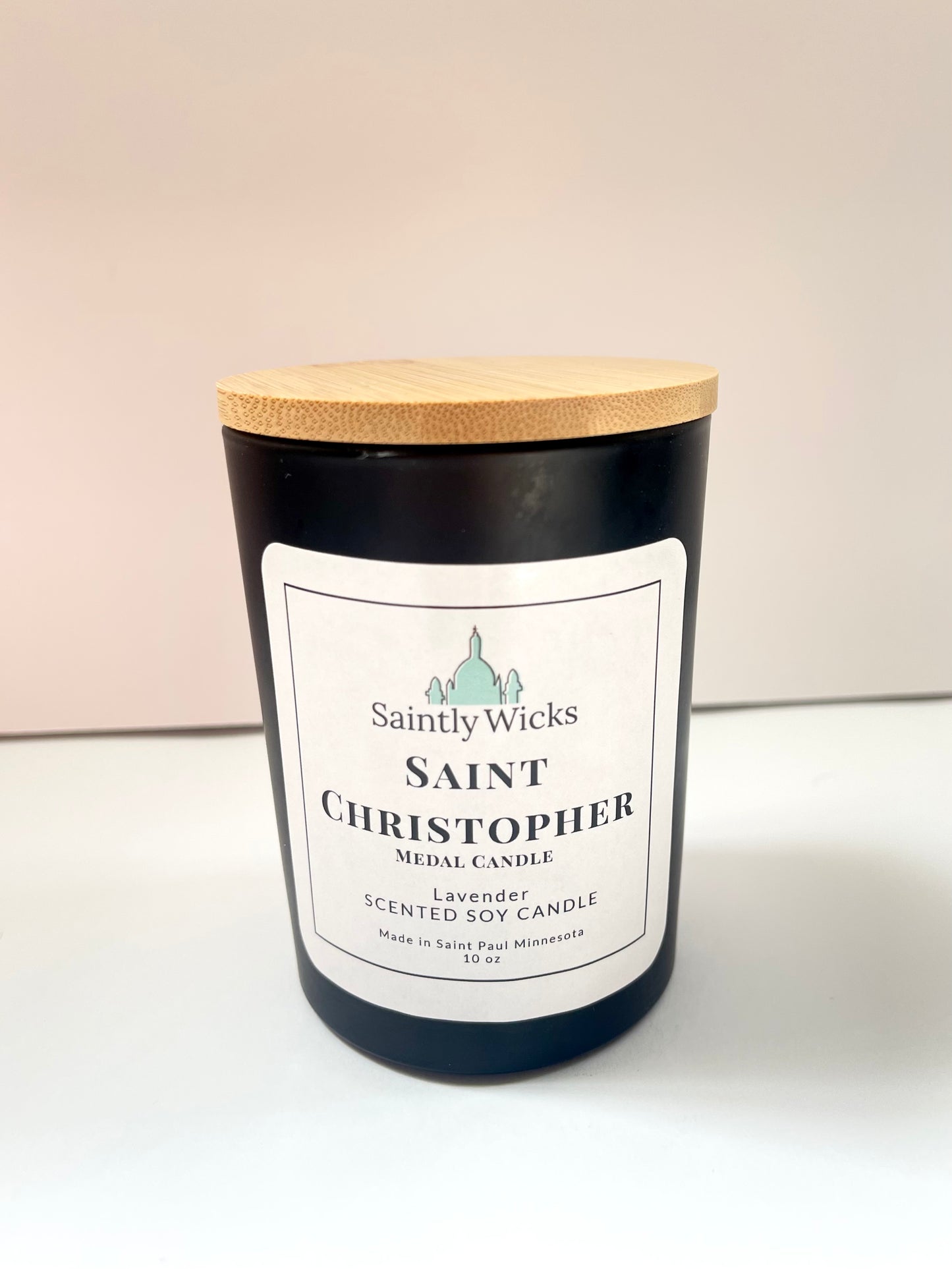 Saint Christopher Medal Candle